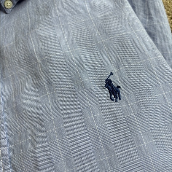 Ralph Lauren Yarmouth 100% Cotton Lighter Blue Men's Size 17 1/2 - Picture 4 of 8